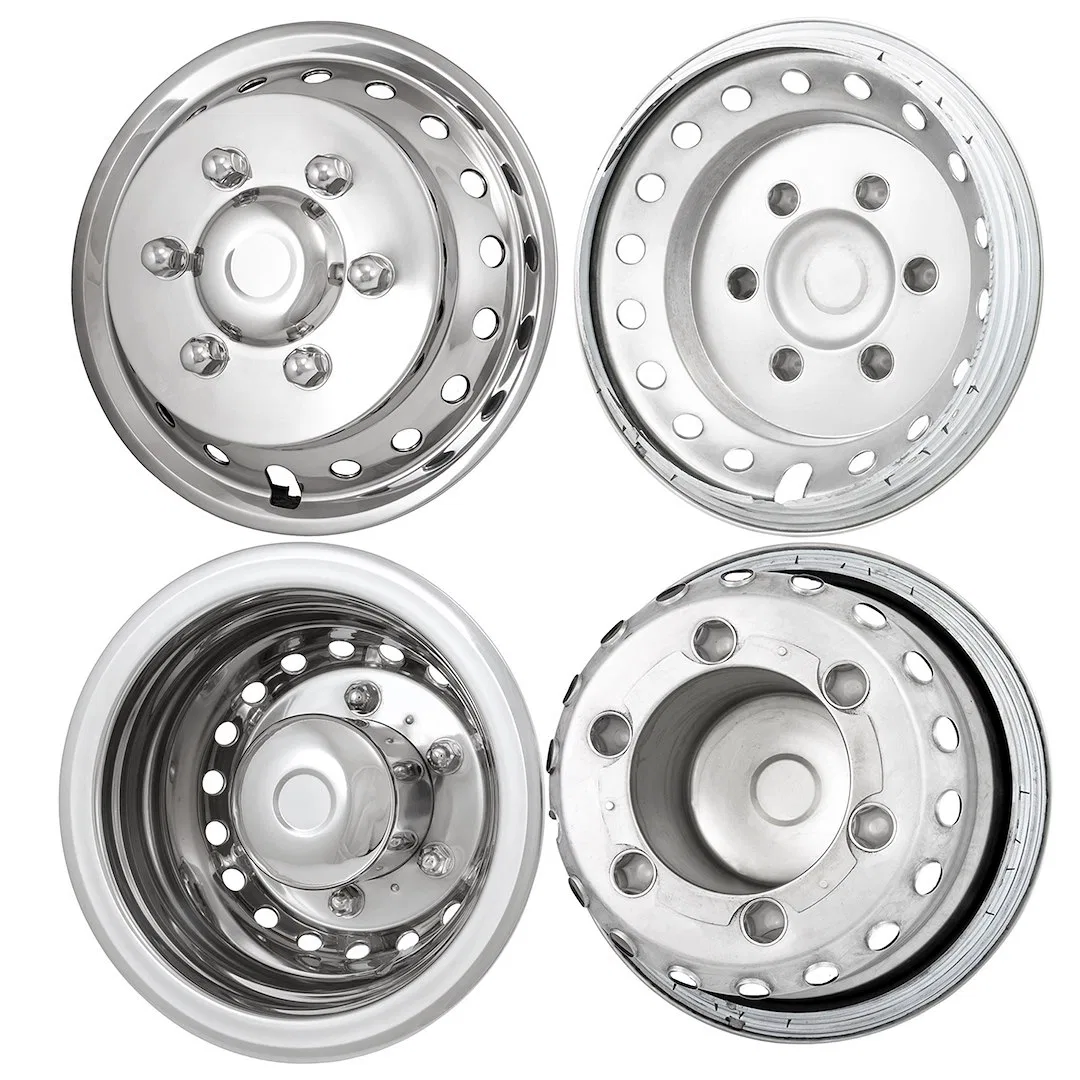 IWCN16S12 – COAST2COAST Wheel Simulator, Fits 16 Inch Dual Rear Steel Wheels Front And Rear Polished Stainless Steel ...